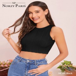 Sleeveless Trendy Girls T shirt -Tipsy 491 