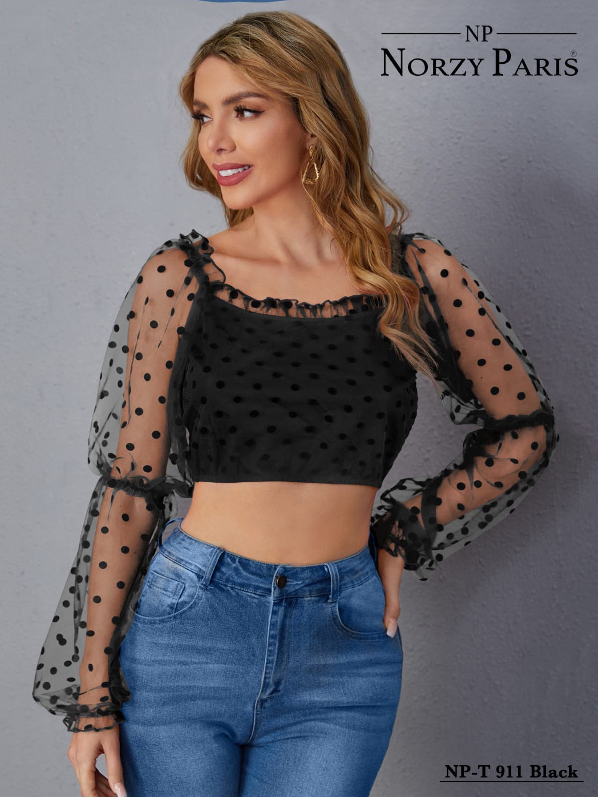 Square Collar Full Sleeve Stylish Western Top-Tipsy 911