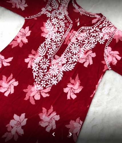 New Collection Red Printed Kurti For Women by Shree Designer Vastra