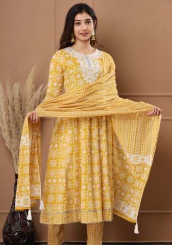 New Collection Yellow Printed Suit For Women by Sufi Traders