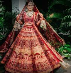 Buy Fancy Red Embroidery Lehenga Choli For Ladies