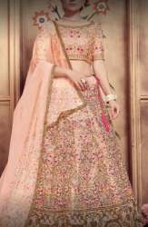 Buy Wedding Peach Embroidery Lehenga Choli