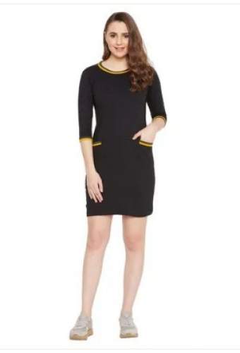 Casual Wear Black Pocket One Piece Dress by Surashar Clothing Pvt Ltd