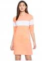 fancy-peach-color-one-piece-hoodie-dress