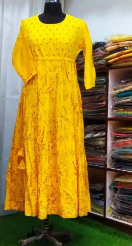 Buy New Yellow Flare Kurti At Wholesale Price by Riddhi Siddhi Creations And Boutique