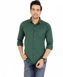 Green Cotton Mens Shirt by Lakda's 