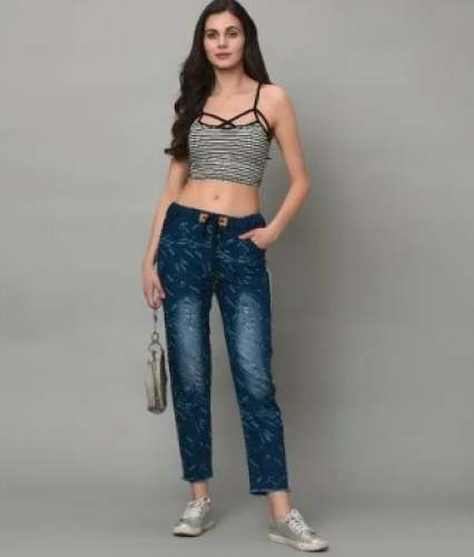 Skin Fit Denim Joggers for Girls 
