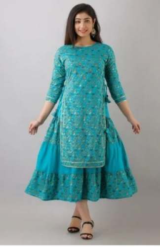 Party Wear Kurti With Skirt Set  by Snehas Creation