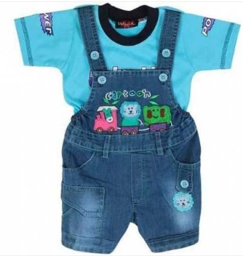 T shirt With Denim Short Baba Suit for Kids  by L K Vyapaar Private Limited