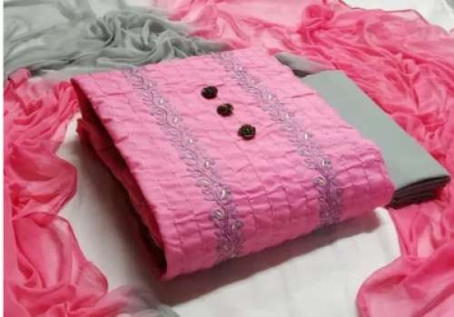 Ladies Fancy Cotton Unstitched Suit