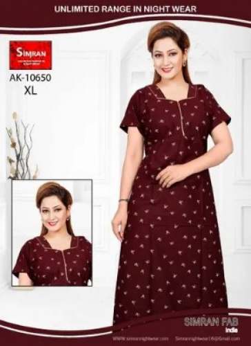 Designer Printed Night Gown 