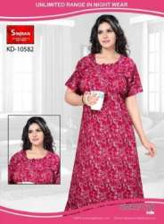 Stitched Printed Lace Night Gown 