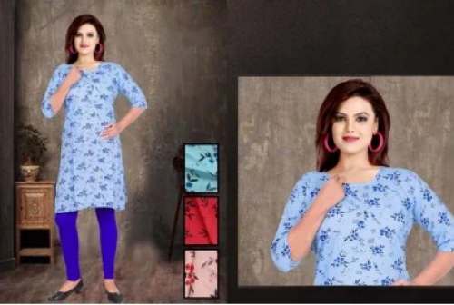 Printed Rayon Kurtis  by Sai Kripa Enterprise