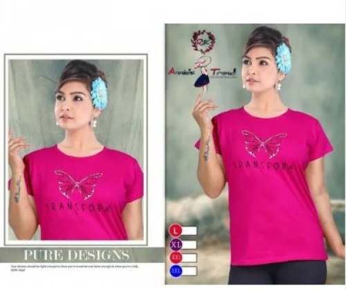 Round Neck Girls Casual T shirt  by Sai Kripa Enterprise