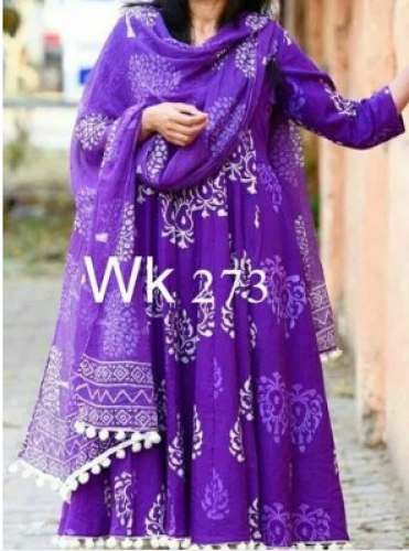 Latest Arrival Purple Anarkali Suit  by KK Creation