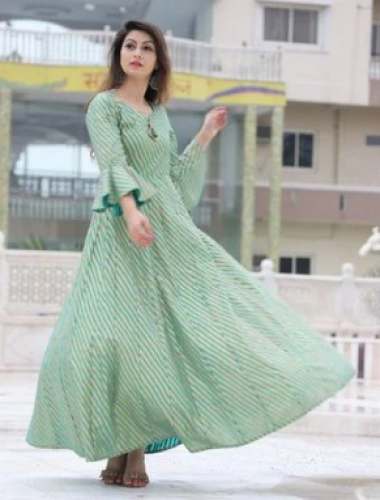 Trendy Chiffon Gown Style Kurti by KK Creation