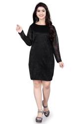 Lycra Black And Grey Midi Full Sleeve