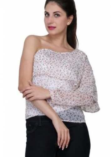 Off White One Shoulder Top  by Auretta Fashions