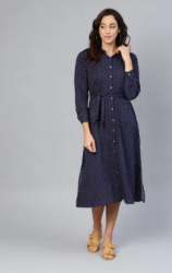 Trendy Blended Collar Neck Blue Kurti 