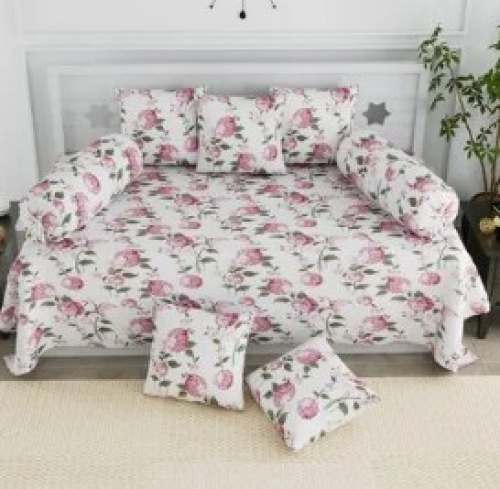 Buy Fancy Pink Printed Diwan Cover Set by Urban Trends