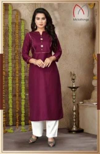 Latest Wine Silk Kurti by M Clothing 