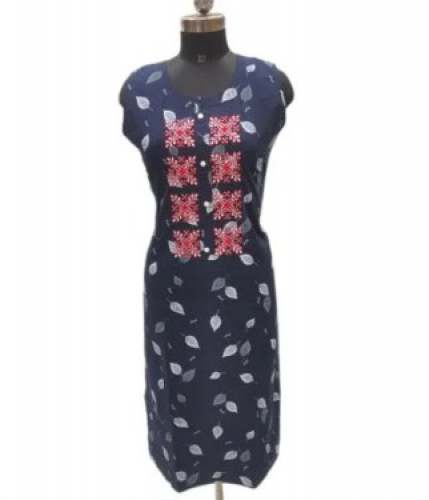 Regular Wear sleeveless Denim Kurti by Swastik Arts