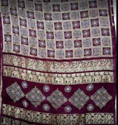 New Collection Ajrakh Printed Saree For Women