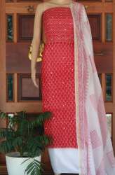 New Collection Red And White Dress Material