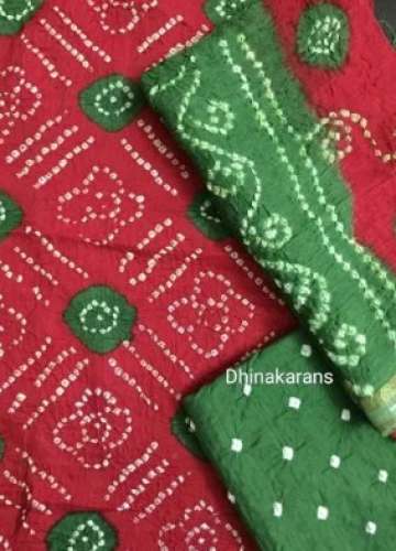 Traditional Printed Bandhani Dress Material  by Dhinakaran Handicrafts