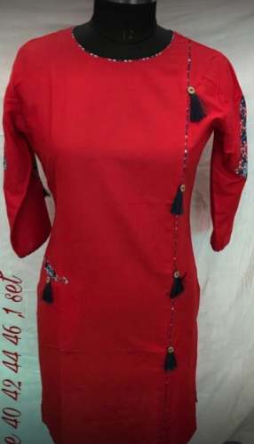 New Collection Red Rayon Kurti For Women by Father Garments