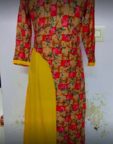 New Collection Yellow Printed Kurti 