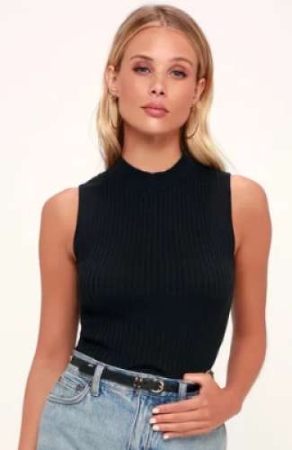Ladies Black Tank Top