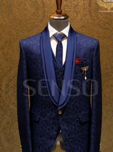 Party Wear Blue Tuxedo Suit  by Radheshyam Stores