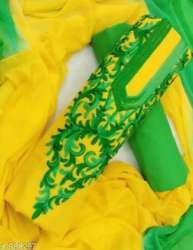 Sunny Yellow Unstitched Embroidered Dress Material