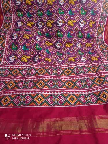 Double ikkat silk Saree by Krystal Patola Craft