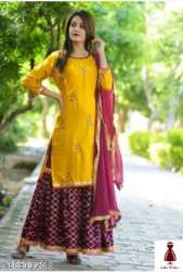 Ladies Fancy Kurti with Palazzo Set