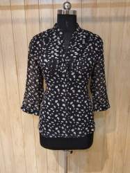 Black Printed Shirt for Ladies