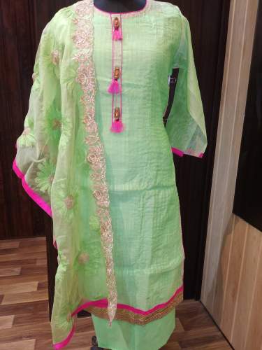 Elegant Pista Green Dress Material 
