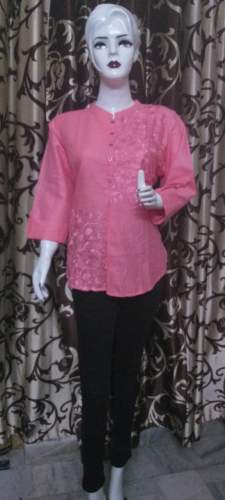 Pretty Pink Western Tunic Top  by Balaji Collection