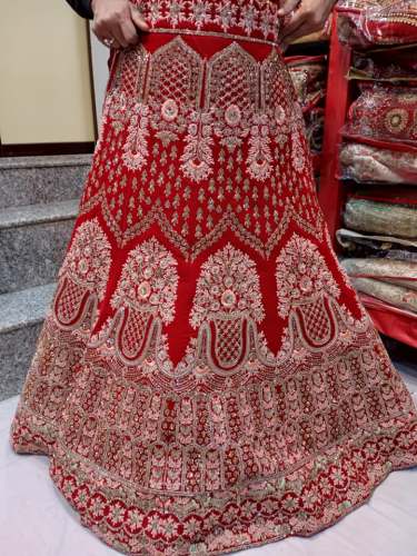 Wedding Special Red Legenga Choli  by Shraman Jain Lehnga House