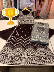 Designer Velvet Embroidered Gown