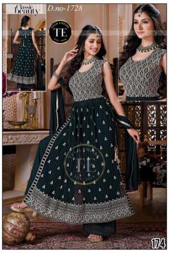 Elegant Long Georgette Sharara Suit by Sansari Lal Savinder Kumar