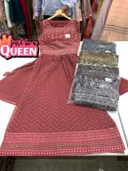 Embroidered Double Layered Gown Kurti