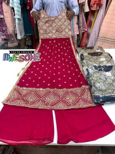 Trendy Sharara Embroidered Suit for Girls