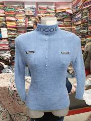 Fancy Woolen High Neck Girls Top