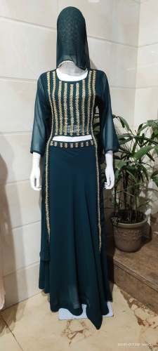 Rama Green Indo Western Lehenga Dress