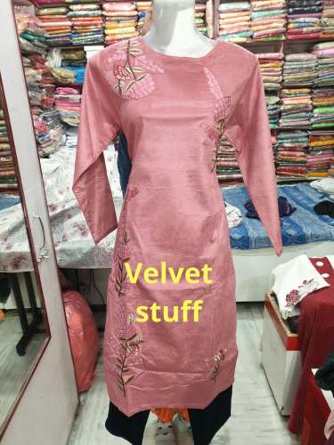 Velvety Pink Kurti with Palazzo Set