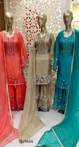 Party Wear Embroidered work Sharara Suit by Satya Plaza