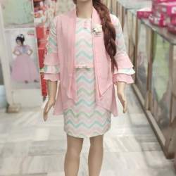 Baby Pink Girls Western Dress