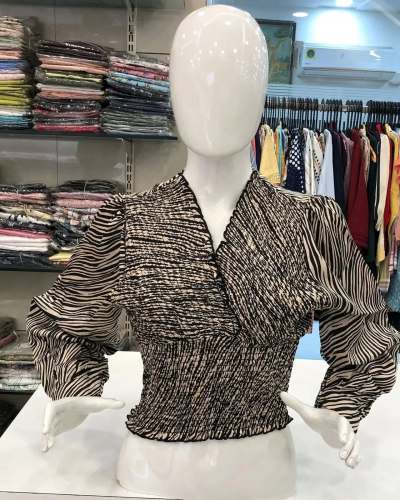 Trendy Zebra Print Western Top